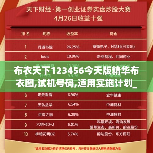 布衣天下123456今天版精华布衣图,试机号码,适用实施计划_创意版5.515