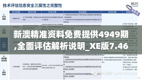 新澳精准资料免费提供4949期,全面评估解析说明_XE版7.462