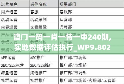 澳门一码一肖一恃一中240期,实地数据评估执行_WP9.802