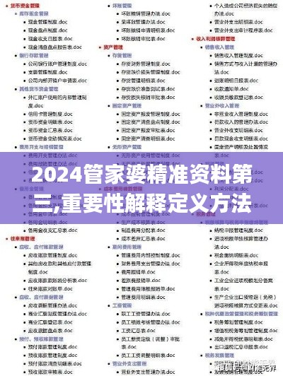 2024管家婆精准资料第三,重要性解释定义方法_安卓9.660