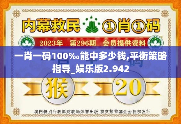 一肖一码100‰能中多少钱,平衡策略指导_娱乐版2.942