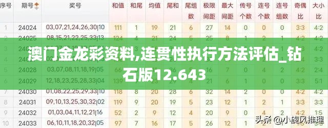 澳门金龙彩资料,连贯性执行方法评估_钻石版12.643