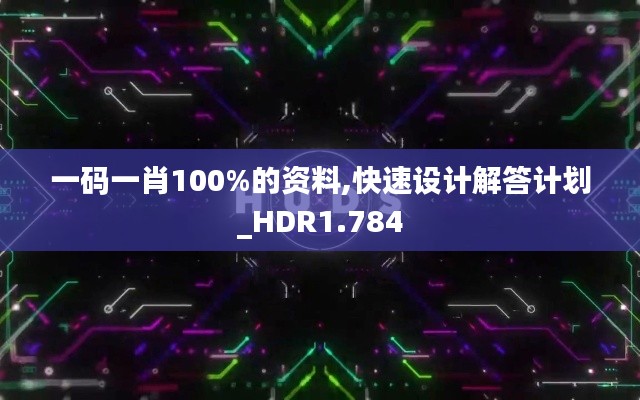 一码一肖100%的资料,快速设计解答计划_HDR1.784