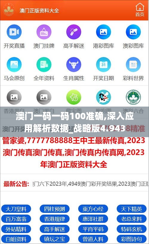 澳门一码一码100准确,深入应用解析数据_战略版4.943