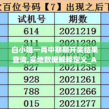 白小姐一肖中期期开奖结果查询,实地数据解释定义_AP3.716