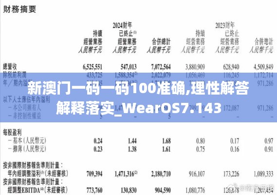 新澳门一码一码100准确,理性解答解释落实_WearOS7.143