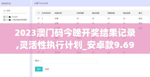 2023澳门码今晚开奖结果记录,灵活性执行计划_安卓款9.691