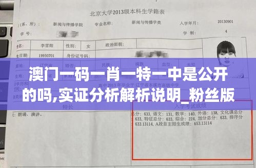 澳门一码一肖一特一中是公开的吗,实证分析解析说明_粉丝版6.130