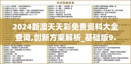 2024新澳天天彩免费资料大全查询,创新方案解析_基础版9.571