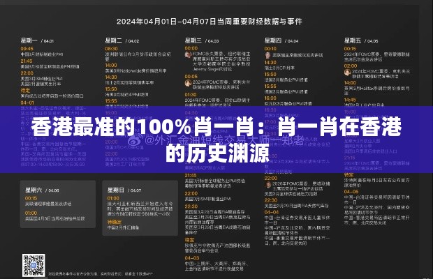 香港最准的100%肖一肖：肖一肖在香港的历史渊源