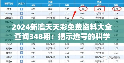 2024新澳天天彩免费资料大全查询348期：揭示选号的科学方法