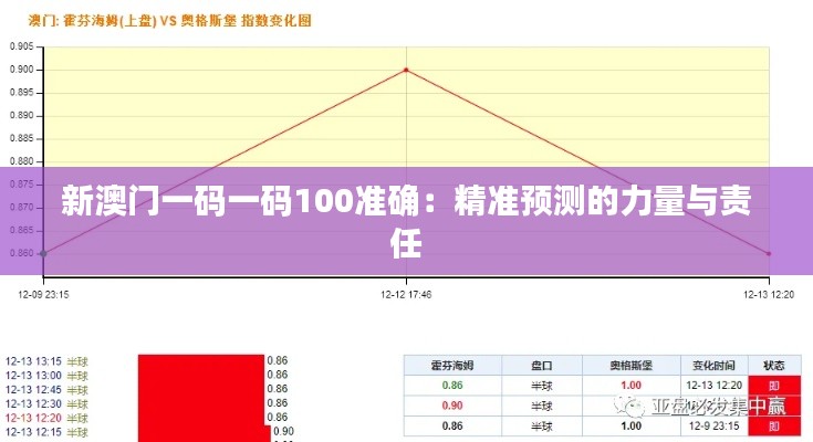 新澳门一码一码100准确：精准预测的力量与责任