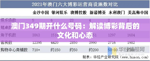 澳门349期开什么号码：解读博彩背后的文化和心态