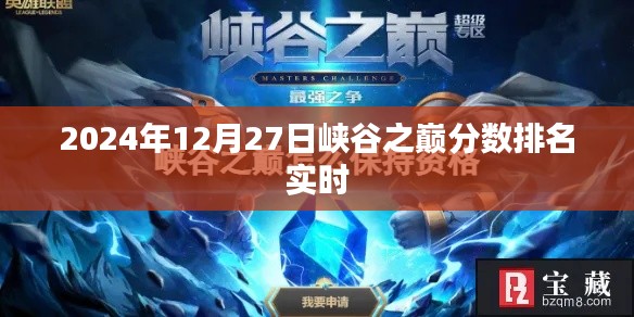 2024年峡谷之巅分数排名实时更新，最新排名一览