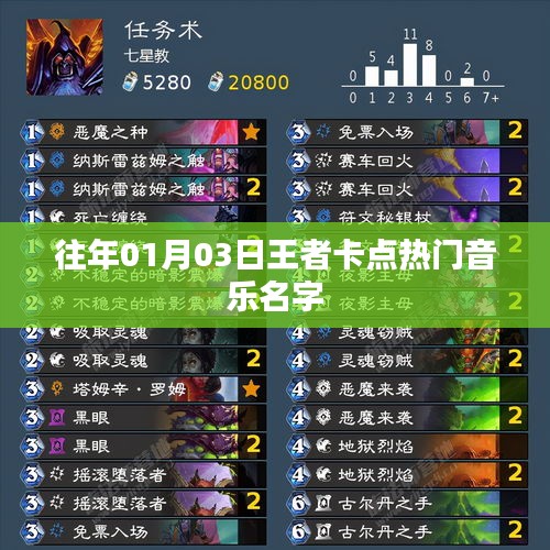 王者卡点热门音乐名字盘点（日期，往年一月三日）