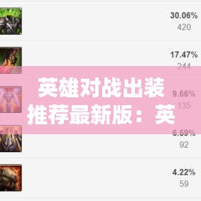 英雄对战出装推荐最新版：英雄对线 
