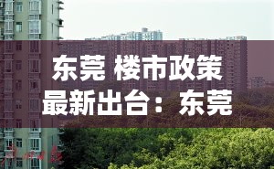东莞 楼市政策最新出台：东莞楼房政策 