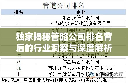 独家揭秘管路公司排名背后的行业洞察与深度解析