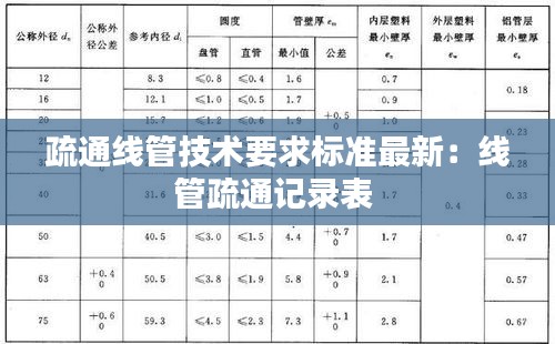 疏通线管技术要求标准最新：线管疏通记录表 