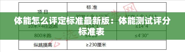 体能怎么评定标准最新版：体能测试评分标准表 