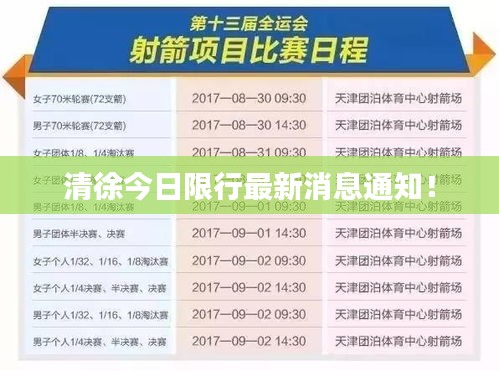 清徐今日限行最新消息通知！