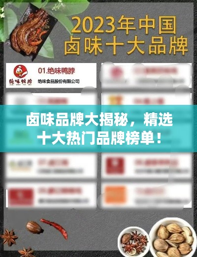 卤味品牌大揭秘，精选十大热门品牌榜单！