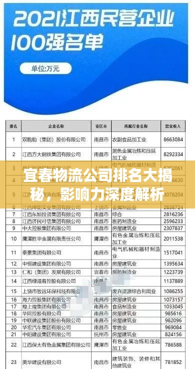宜春物流公司排名大揭秘，影响力深度解析