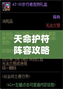 天命护符阵容攻略大全，最新指南助你轻松搭配！
