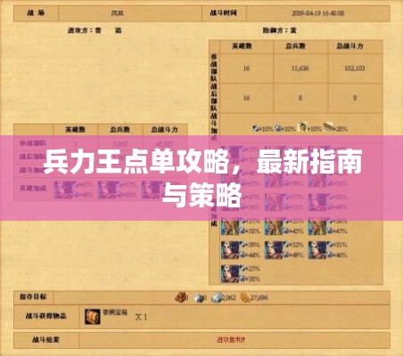 兵力王点单攻略，最新指南与策略