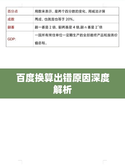 百度换算出错原因深度解析