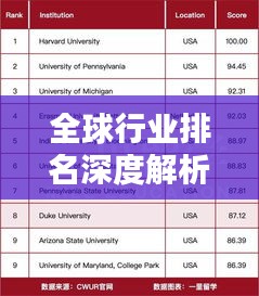 全球行业排名深度解析