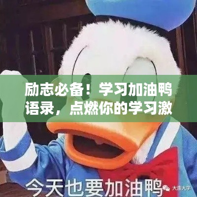 励志必备！学习加油鸭语录，点燃你的学习激情之火