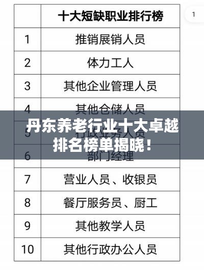 丹东养老行业十大卓越排名榜单揭晓！