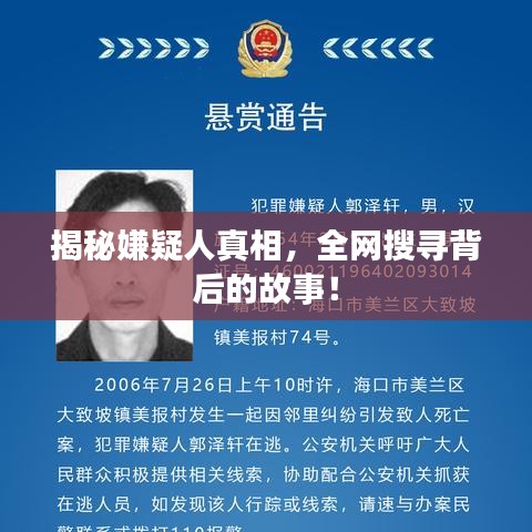 揭秘嫌疑人真相，全网搜寻背后的故事！