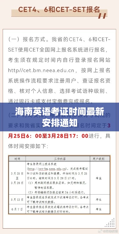 海南英语考证时间最新安排通知