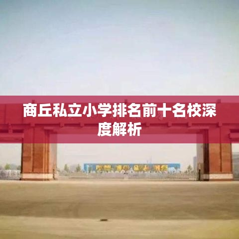 商丘私立小学排名前十名校深度解析