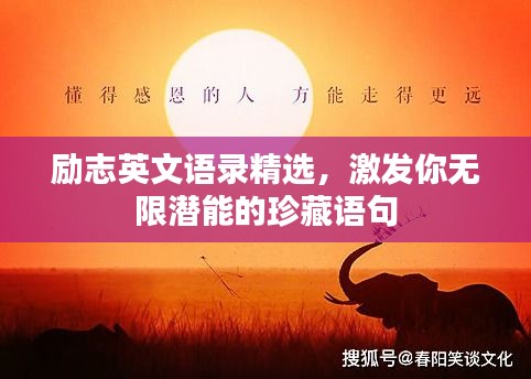 励志英文语录精选，激发你无限潜能的珍藏语句