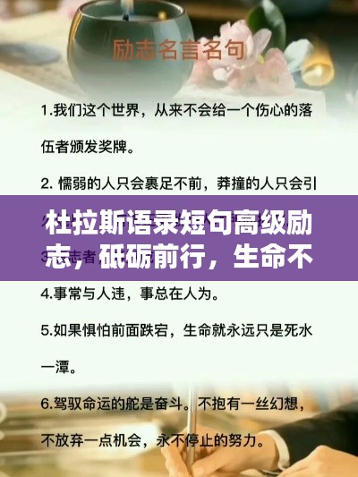 杜拉斯语录短句高级励志，砥砺前行，生命不息斗志不灭
