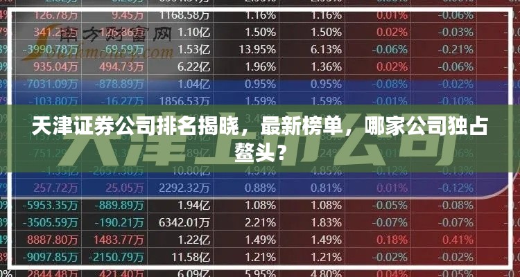 天津证券公司排名揭晓，最新榜单，哪家公司独占鳌头？