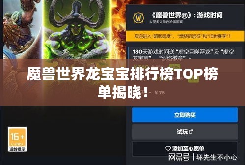 魔兽世界龙宝宝排行榜TOP榜单揭晓！