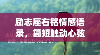 励志座右铭情感语录，简短触动心弦的力量