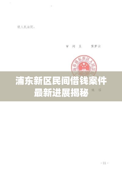 浦东新区民间借钱案件最新进展揭秘
