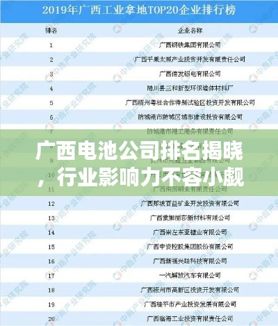 广西电池公司排名揭晓，行业影响力不容小觑