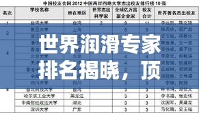 世界润滑专家排名揭晓，顶尖学者大比拼！