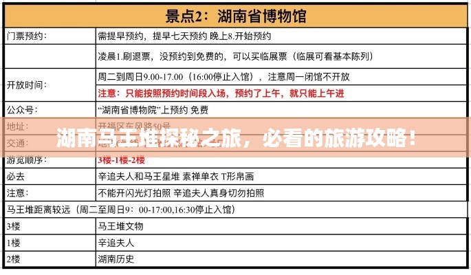 湖南马王堆探秘之旅，必看的旅游攻略！