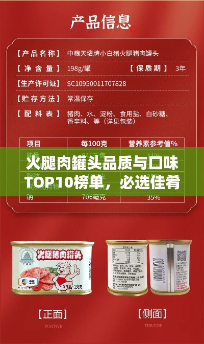 火腿肉罐头品质与口味TOP10榜单，必选佳肴一览