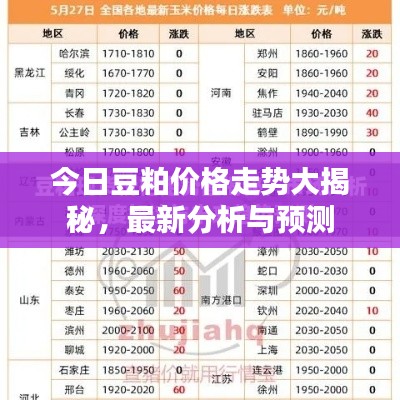 今日豆粕价格走势大揭秘，最新分析与预测
