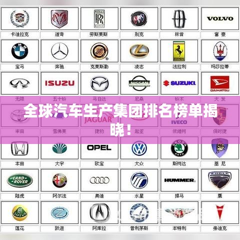 全球汽车生产集团排名榜单揭晓！