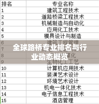 全球路桥专业排名与行业动态概览