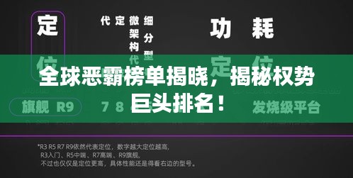 全球恶霸榜单揭晓，揭秘权势巨头排名！